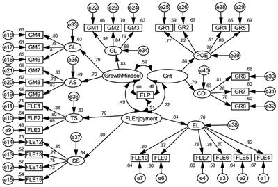 Relationship Between Growth Mindset and English Language Performance Among Chinese EFL University Students: The Mediating Roles of Grit and Foreign Language Enjoyment